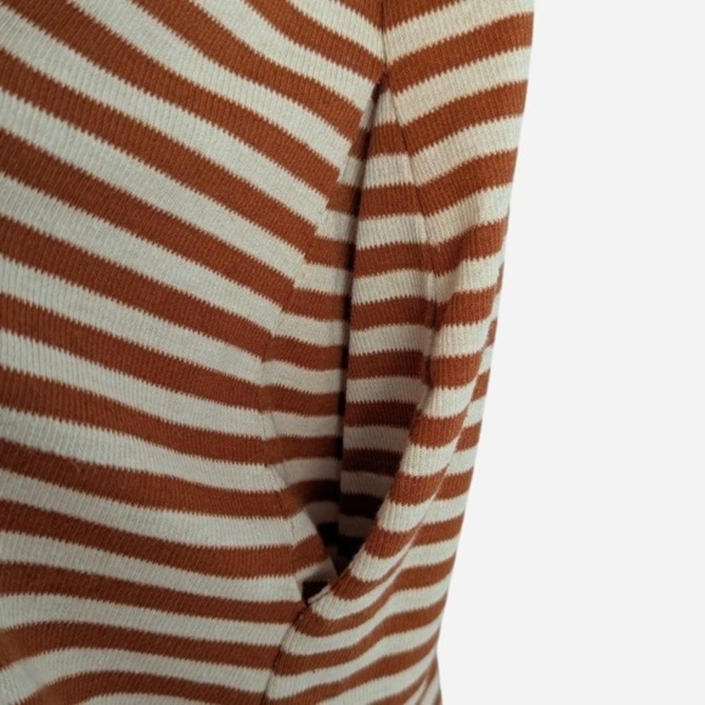 Toad&Co Piru Henley Midi Tank Dress Striped Rust Cream Hemp Medium - Picture 6 of 8